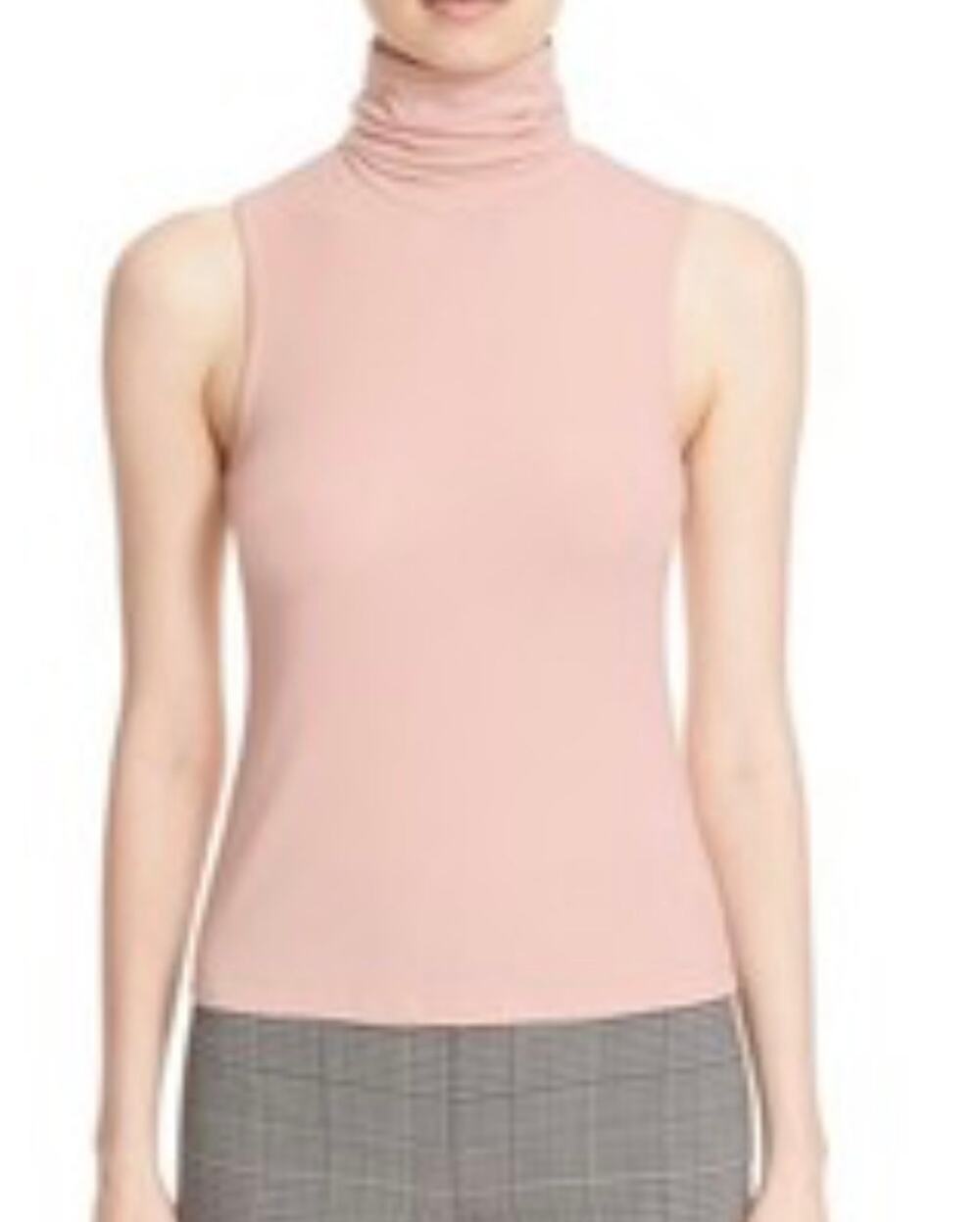 Theory Wendel Turtle Neck Sleeveless Top Pink Jersey Women's S New